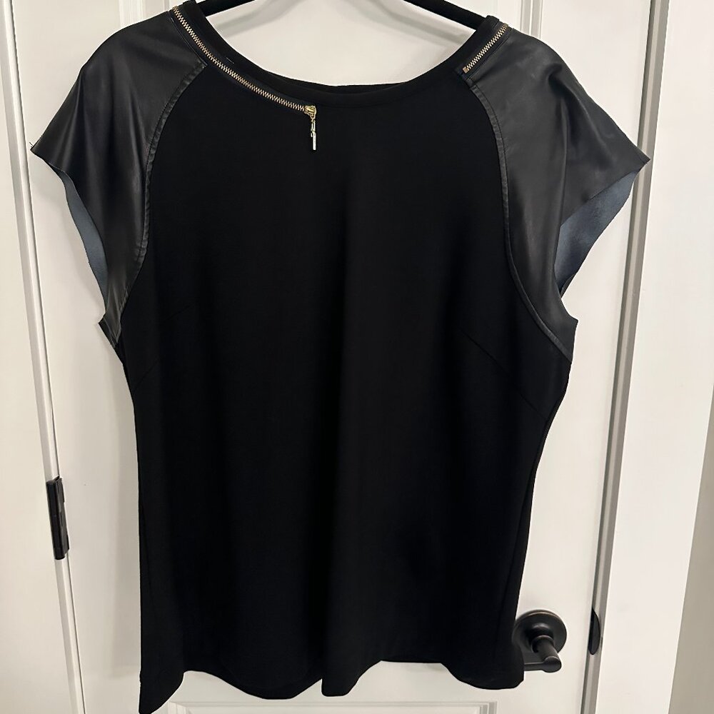 Modamix by Brandon Thomas Mixed Material Top